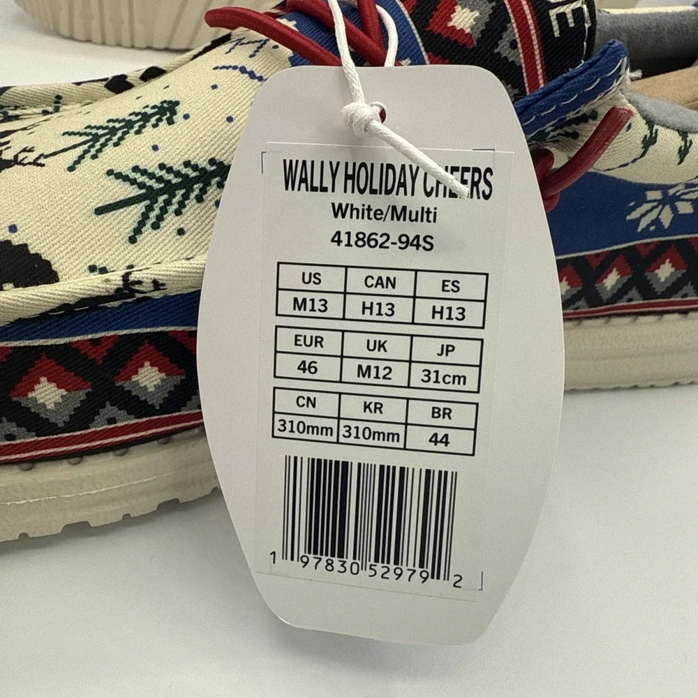 Hey Dude Wally Holiday Cheers - Holiday‎ White/Multi Sz Mens 13